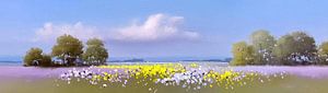 Blumenwiese | Herz aus Gelb in lila Wiese