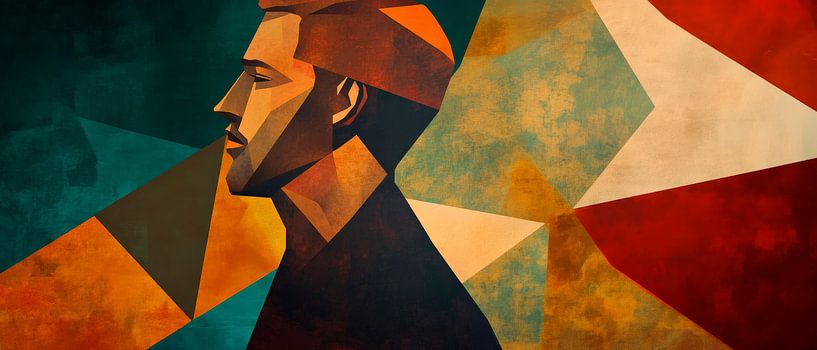 Kreatives Profil mit geometrischen Formen von Poster Art Shop