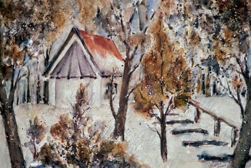 Winter in Bad Füssing - Kapel in het kuurbos van Christine Nöhmeier
