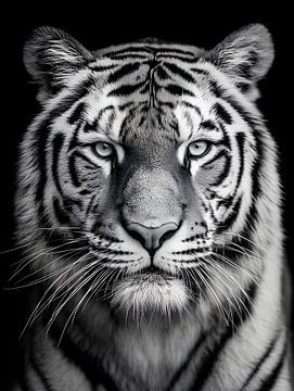 Tiger - Powerful look in black and white