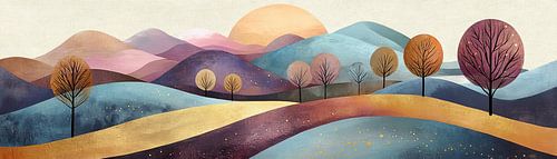 Modern Abstract Heuvellandschap | The Silent Symphony of Hills