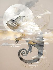 Dreamwoven Guardian Chameleon - Celestial Shift of Nyame by Manuela Dekkers