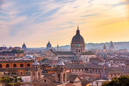 Beautiful colorful sunset in the capital of Italy - Rome
