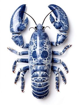 Lobster in delft blue porcelain by Dunto Venaar
