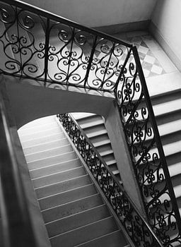 Französische Treppe im Chateau Vaux le Vicomte, Paris.