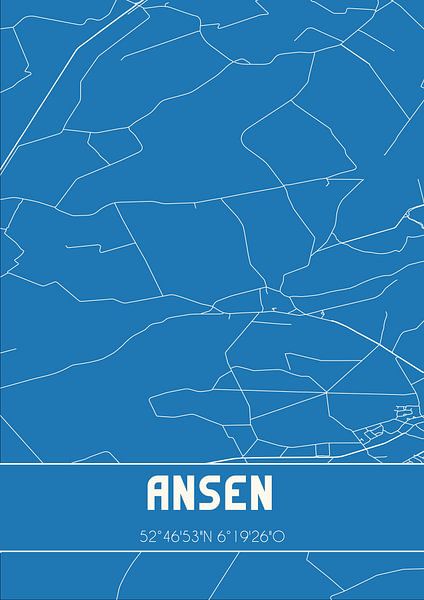 Blueprint | Map | Ansen (Drenthe) by Prints of Place