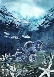 Octopus with fishes by Lucia