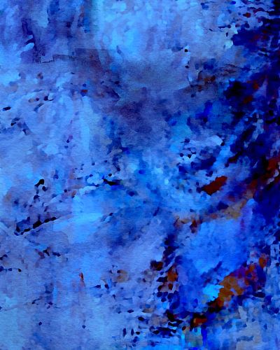 Wabi-Sabi Japan Abstract in Blauw