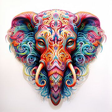 Psychedelic elephant by Wall Wonder
