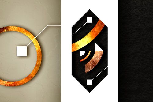 Drieluik van schimmel, oppervlak en koper