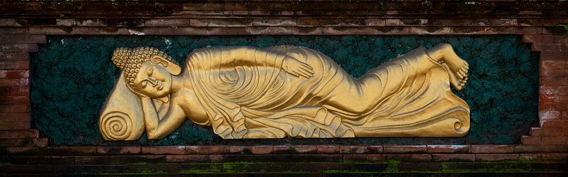 Reclining golden Buddha by Ellis Peeters
