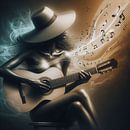 woman plays guitar by Bernhard Karssies thumbnail