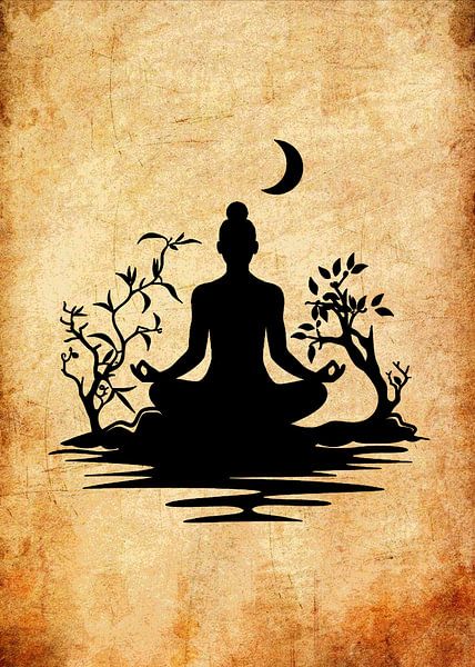 Monk in meditation by Pus Meong Art