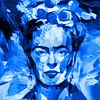 Motief Frida Portret Waterblauw Splash van Felix von Altersheim