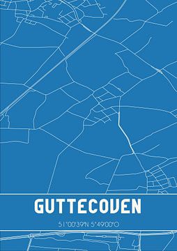 Blauwdruk | Landkaart | Guttecoven (Limburg) van Rezona