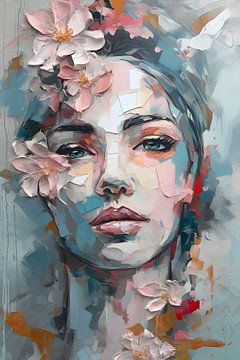 Beautiful pastel woman with flowers by But First Framing