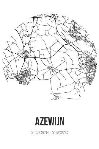 Azewijn (Gelderland) | Karte | Schwarz und Weiß