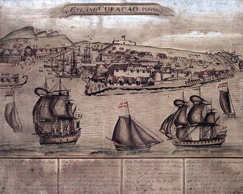 Curacao, een kaart van rond 1800