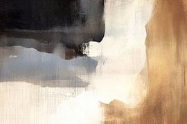 Modern abstract in white, gold, black and blue by Studio Allee