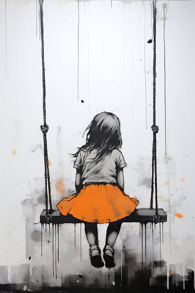 Orange | Banksy Style by Eye catching paintings