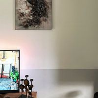Klantfoto: Abstracte pauw - pastel van Your unique art, als ArtFrame