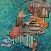 Kaart Nederland hout van Rene Ladenius Digital Art