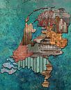 Kaart Nederland hout van Rene Ladenius Digital Art thumbnail