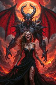 VYRAKTHOR – The demonic pair in a burning landscape by INFERAURUM