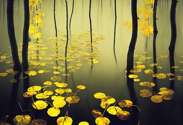 gouden leliebladeren op het moeraswater van Jan Bechtum