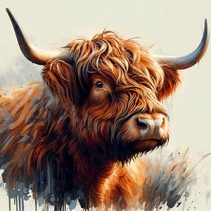Portrait abstrait d'un Highlander écossais peinture aquarelle