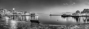 Chania auf Kreta in Griechenland in schwarzweiss.
