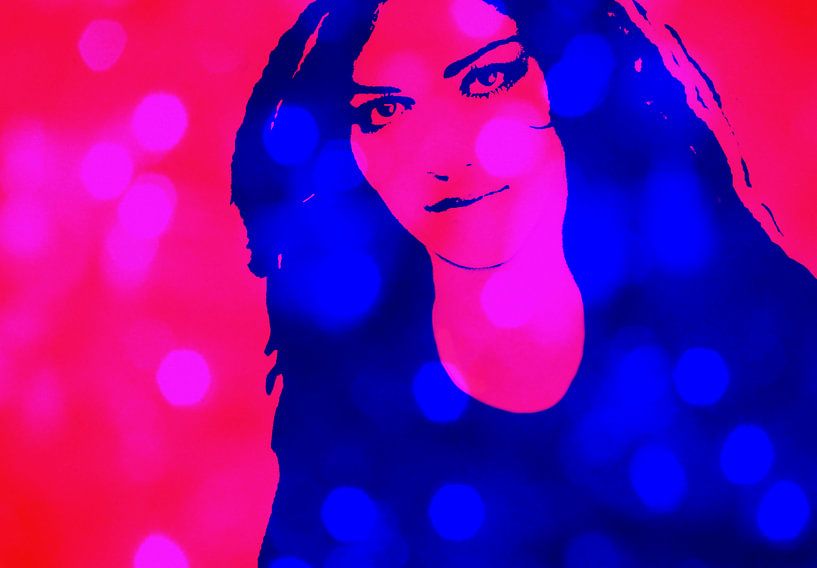Woman in Blue and Pink by Leo Huijzer