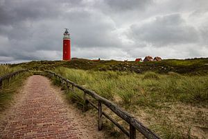 Leuchtturm (Eierland) auf Texel im Herbst von Arthur Scheltes