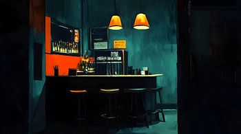 Französisches Bistro bei Nacht