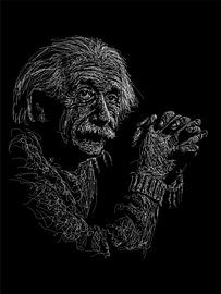 Portrait dessiné d'Albert Einstein sur Chim_Pan_Zee