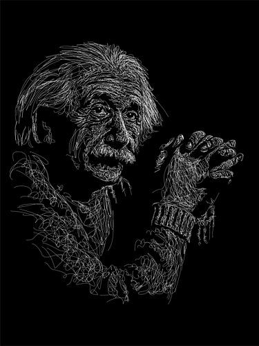 Scribble Portrait of Albert Einstein