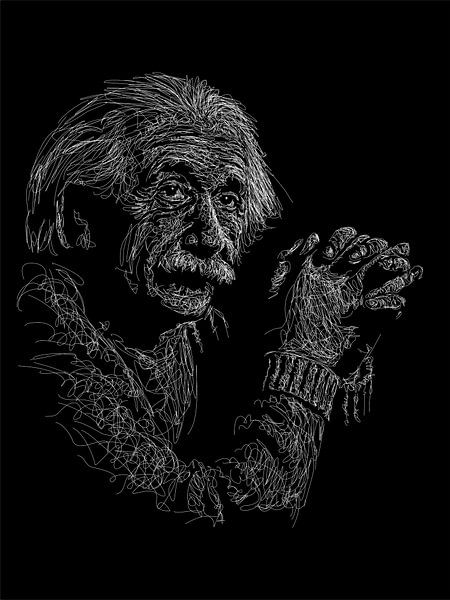 Portrait dessiné d'Albert Einstein par Chim_Pan_Zee