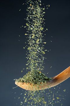 Dried basil leaves - intense flavour for Mediterranean delights by Photo Art Thomas Klee
