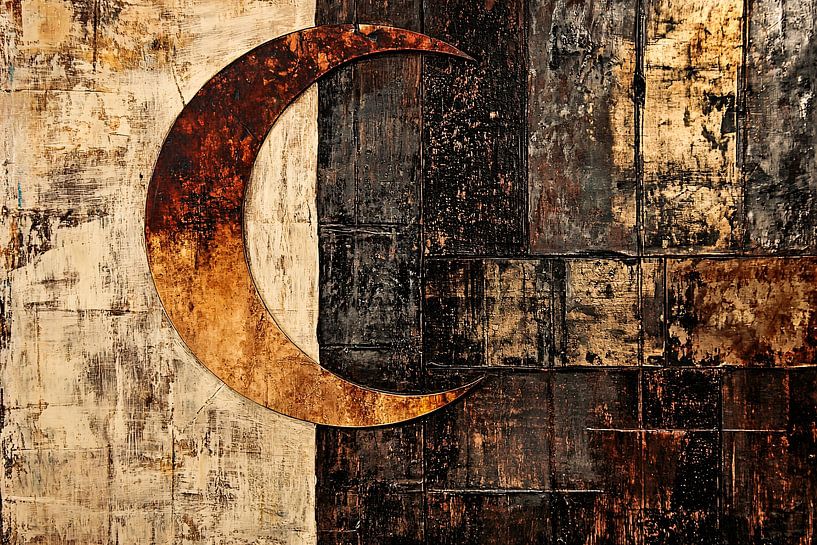 Abstract moon and texture art by Art & Soul Creations