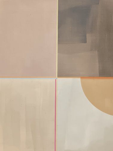 Moderne geometrische Kunst in neutralen Farben von Japandi Art Studio