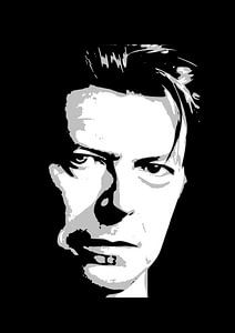 David Bowie en noir et blanc sur Atelier Liesjes