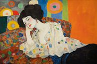 Kleurrijk portret in de stijl van Gustav Klimt en Hilma af Klint van Carla Van Iersel thumbnail
