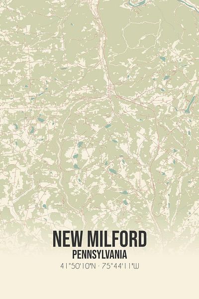 Carte ancienne de New Milford (Pennsylvanie), Etats-Unis. par Affiches de lieux