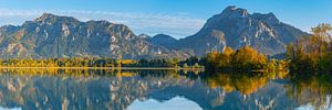 Panorama über den Forggensee auf Schloss Neuschwantein