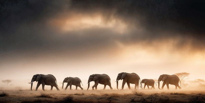 Elephant Caravan by Treechild