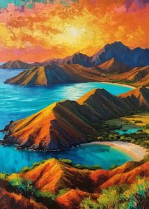 Komodo eiland zonsondergang