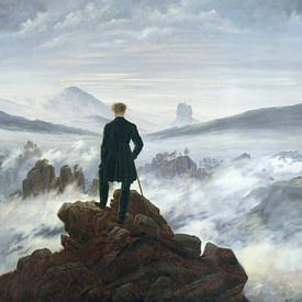 Der Wanderer über dem Nebelmeer, Caspar David Friedrich (breite Version)