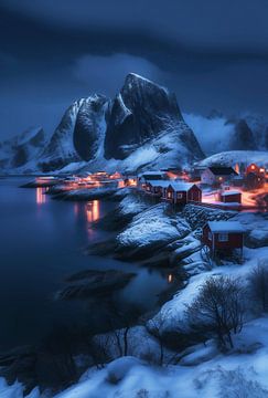 Winteridylle op de Lofoten van fernlichtsicht