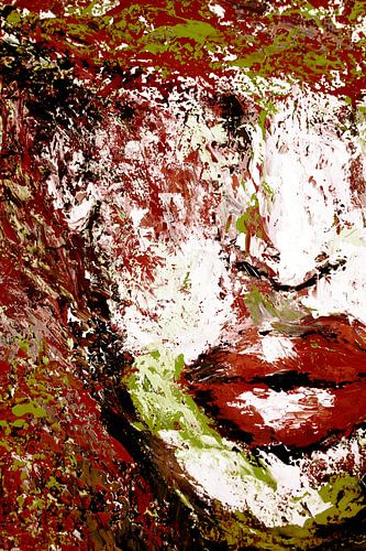 Rood/Groen Portret Paletmes schilderij