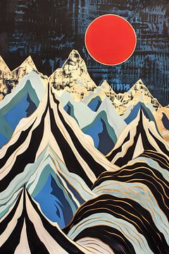 Gouden bergtoppen - modern berglandschap